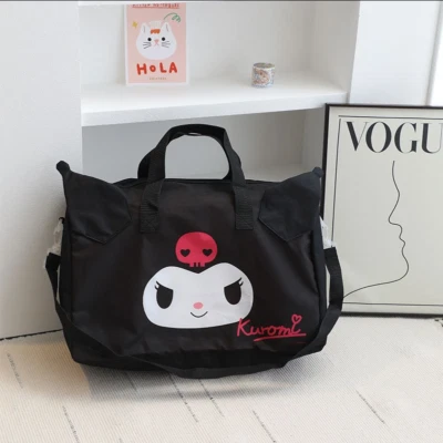Cute Kuromi Foldable Travel Luggage Tote Crossbody Duffle Bag Women Girl  - Image 1 of 4
