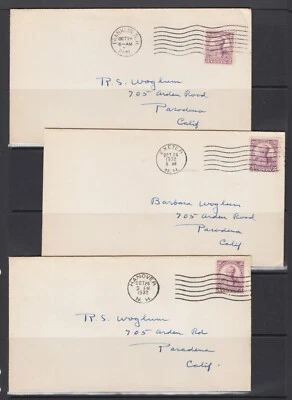 US Sc 725 FDC. 1932 3c Daniel Webster, all 3 official NH cities, no cachets - Image 1 of 2
