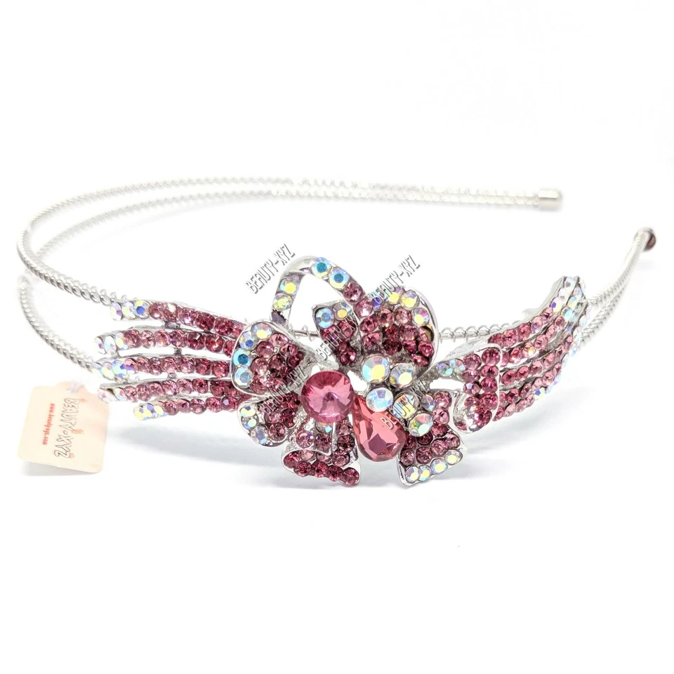 Nueva diadema mujer niña estrás cristal flor metal prendas para la cabeza accesorios  Foto 1 de 1