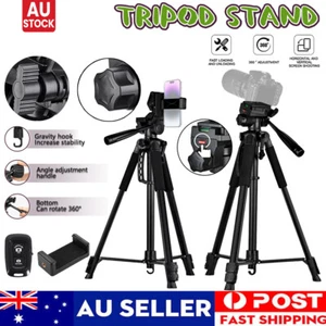 Professional Camera Tripod Stand Mount Remote + Phone Holder for iPhone Samsung - Picture 1 of 12
