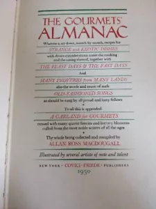 The Gourmets' Almanac  1930 MACDOUGALL, Allan Ross Hardback First Edition - Picture 1 of 5