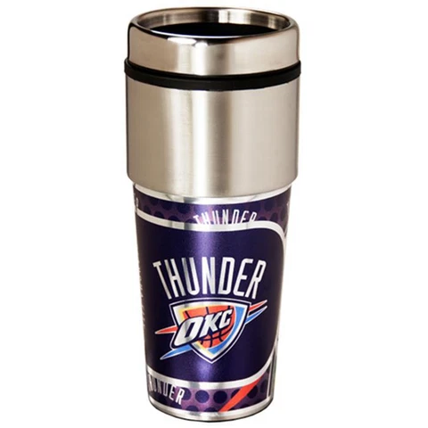 Oklahoma City Thunder 16oz Stainless Steel NBA Travel Mug Cover