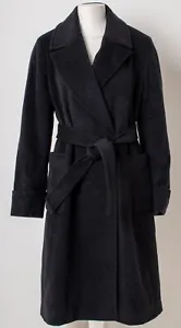 Calvin Klein Charcoal Grey Wool Wrap Coat Size Small - Picture 1 of 4
