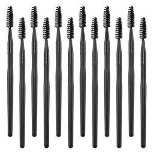 Spoolie Brush 12 Pcs Black Mascara Wands Eyebrow Brushes Makeup Eyelash Long - Picture 1 of 6