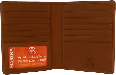 RFID Blocking Bifold Hipster Credit Card Wallet Premium Lambskin Leather (Antiqu - Image 1 of 4