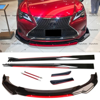 For Lexus GS300 GS350 Front Bumper Lip 86" Side Skirt Rear Bumper Lip Black Red Foto 1 de 4