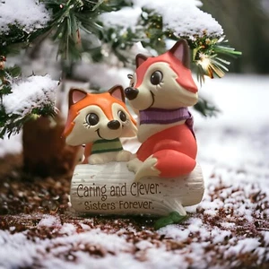 Hallmark Keepsake Clever Sisters Ornament 2019 with Original Box Fox Sisters - Picture 1 of 8