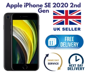 Apple iPhone SE 2020 2nd GEN 128GB Black Colour Unlocked Smartphone Pristine A+ - Afbeelding 1 van 11