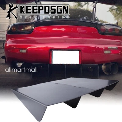 Black Rear Diffuser Bumper Lip Splitter Lower ABS Shark Fins for Mazda RX-7 JDM Foto 1 de 4