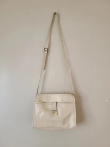 VTG Perry Ellis America Adjustable Crossbody Shoulder Purse Handbag Satchel Tan - Picture 1 of 21