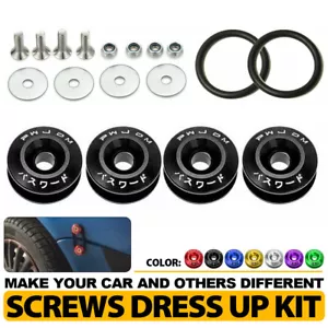 JDM Aluminum Fastener Quick Release Car Bumper Fender Trunk Hatch Lid Kit Black - Bild 1 von 12