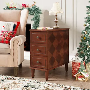 Tribesigns Fully Assembled 3-Drawer Slim End Table Sofa Side Table with Storage - Picture 1 of 12