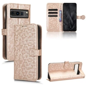 For Google Pixel 8 Pro Dish Honeycomb Dot Texture Leather Phone Case Cover - Picture 1 of 1