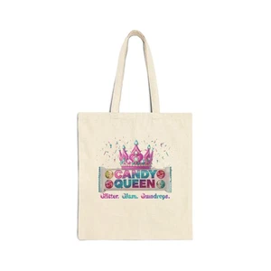 Candy Queen Tote Bag Glitter Glam Gumdrops Halloween Candy Trick or Treat Bag - Picture 1 of 20