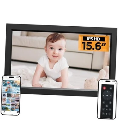 15.6" Digital Picture Frame, 64GB 1920 x 1080 IPS Touch Screen Black 15.6 - Image 1 of 4
