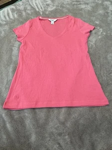Neu mit Etikett *Makel* Lilly Pulitzer White Label Wm’s S rosa V-Ausschnitt Tee T-Shirt V-Ausschnitt SS - Bild 1 von 5