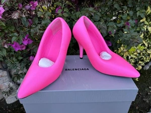 NIB $1550 Balenciaga XL Pointed Pumps Puff Simpson Runway Heels Pink Sz 39.5 9.5 - Picture 1 of 10