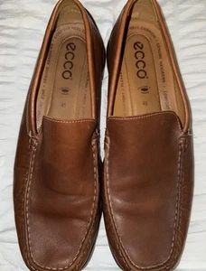 Ecco Herren Braun Leder Slipper Halbschuhe Schuhe Größe 45 = 11,5 - Bild 1 von 9