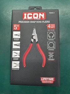 JUEGO DE 4 ALICATES DE ANILLO A PRESIÓN DE PRECISIÓN ICON 5" - PSSRIE-4 - NUEVO - Imagen 1 de 4