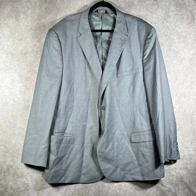 Blazer Caravelli Oxford Para Hombre 52R Gris Claro Dos Botones Mangas Largas Negocios 2B Foto 1 de 4