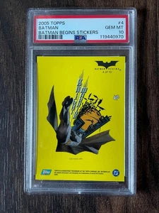 2005 TOPPS BATMAN BEGINS STICKERS #4 BATMAN PSA 10 POP 1 - Picture 1 of 4