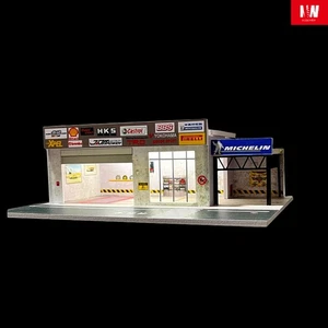 1/64 Diorama Car Repair Shop Model LED Lights Car Garage Parking Lot Scene Model - Picture 1 of 11