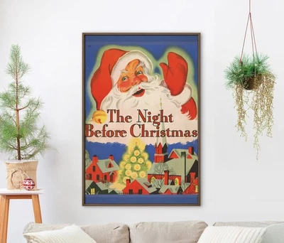 ¡Póster vintage de 1943 Noche antes de Navidad! (hasta 24" x 36") - Arte de Santa Claus Foto 1 de 4