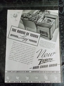 Anuncio impreso vintage revista Zenith Radio Vogue 1937 - Imagen 1 de 2