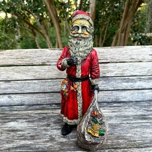 Vintage 1984 Blow Mold Old World Santa Claus 11" Tall Plastic Figure Decoration - Picture 1 of 9