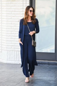 Brigitte Brianna Lightweight Lifestyle Open Cardigan Navy Blue Sexy Modest XL - Picture 1 of 8