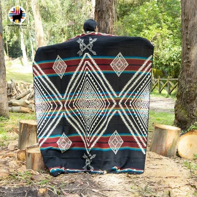 HANDMADE ALPACA BLANKET (Surfinia) FREE SHIPPING IN USA, QUEEN SIZE - Image 1 of 4