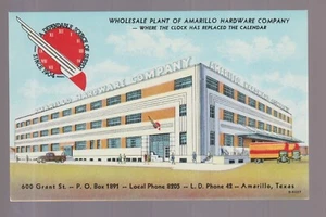 Amarillo TEXAS c1930s ADVERTISING Blotter HARDWARE COMPANY Trucks ART DECO B2 - Picture 1 of 2