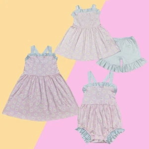 Summer Baby Girls Sibling Daisy Flower Pink Clothing - Picture 1 of 9