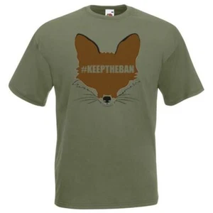 Camiseta unisex verde oliva Keep The Ban caza zorros #keeptheban animal - Imagen 1 de 8