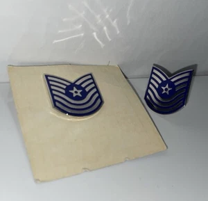 ESPEJO Solapa y Sombrero Insignia de la Fuerza Aérea de los Estados Unidos Rango E7 Master Sargent N S Meyer - Imagen 1 de 6