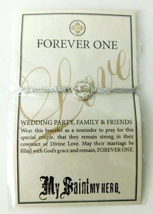 My Saint My Hero Forever One Love silberweiß Hochzeit Party Familie Armband - Bild 1 von 8