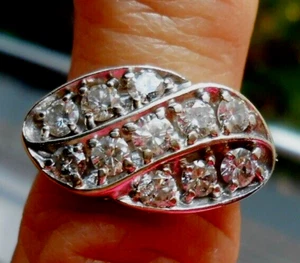 Diamond Ring 14K Natural .75 cttw White Gold Size 6.5 Mid Cent - Picture 1 of 8