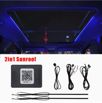 LED RGB Symphony Car Roof Interior Sunroof Skylight Ambient Light Strips 110cm - Image 1 of 4
