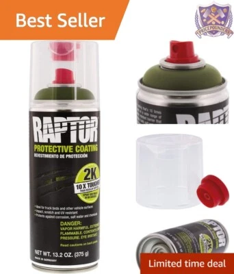 Durable Olive Green Bedliner Spray, 400ml - Textured Finish for Easy Application - Изображение 1 из 4