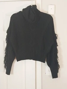 Minka Neu mit Etikett Grob gerippter Rollkragenpullover schwarz Kurzpullover, Damen Medium - Bild 1 von 9