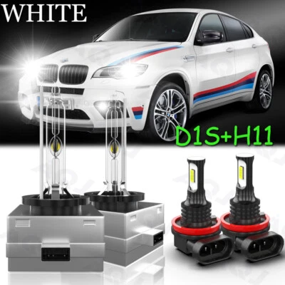 For 2008-2012 2013 2014 BMW X6 LED HID Headlight Bulbs High/Low Beam + Fog Light Foto 1 de 4