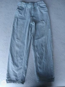 [Zara] high waisted adjustable mom fit jeans light wash girls 9 - Picture 1 of 2