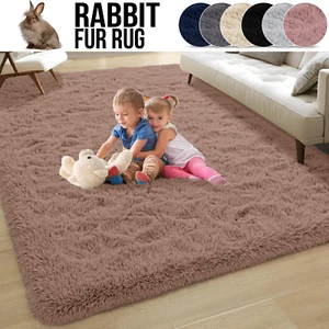 Large Shaggy Rugs Anti Slip Rabbit Fur Rug Living Room Bedroom Thick Carpet Mat - Picture 1 of 47