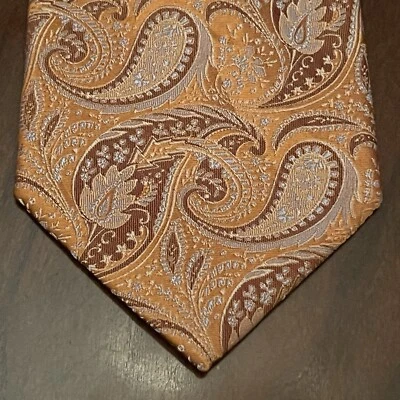 Corbata Jones New York naranja azul 100 % seda para hombre hecha en China Foto 1 de 4