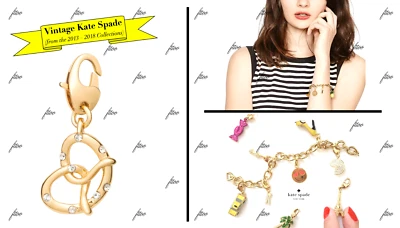 KATE SPADE PRETZEL CHARM HOW CHARMING BRACELET APPLE DASHING BEAUTY WHAT A SNACK - Image 1 of 4