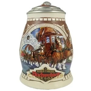 1995 Budweiser Membership "Clydesdales at the Bauernhof" 7.5" Lidded Stein CB1 - Picture 1 of 11