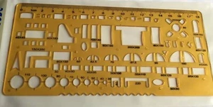 Geometric Rulers Drawing Template Measuring Tools Student Educational Ruler - Foto 1 di 2