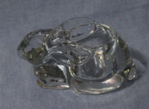 Vintage Indiana Glass 4.5" Rabbit Votive Tea Light Candle Holder Paperweight - Picture 1 of 3