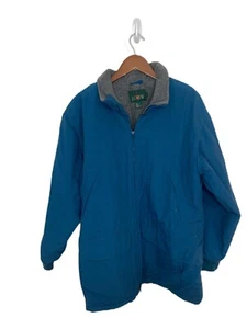 Vintage 90s J Crew Oarsman Jacket Parka Men’s Size Small Blue Fleece Lined Zip - Picture 1 of 7