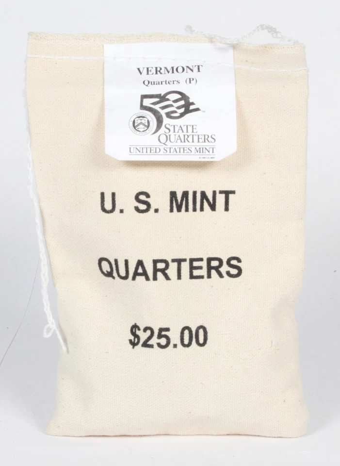 100 x 2001 Vermont State Quarters in Unopened $25 U.S. Mint Bag - Image 1 of 1